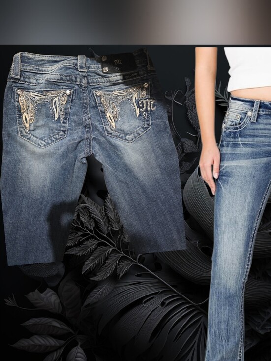 Miss Me Denim - Miss Me Women's Blue Embellished Bootcut Jeans